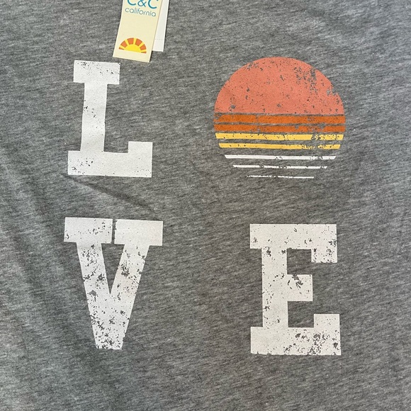 C&C California Gray Love T-Shirt - Picture 4 of 4